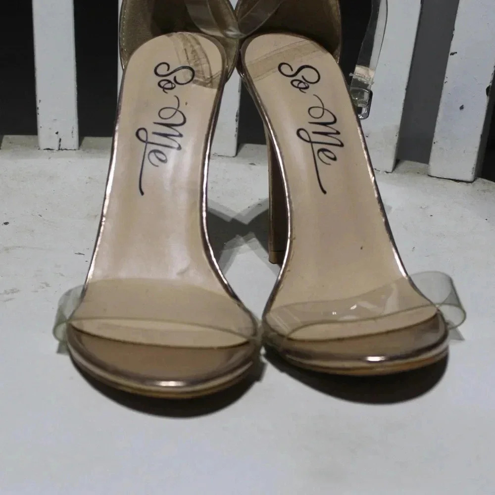 Nude Invisible strap heels